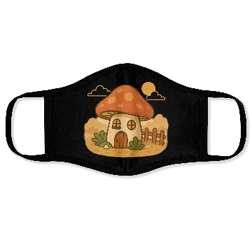 Discover Whimsical Mushroom House Design Face Masks