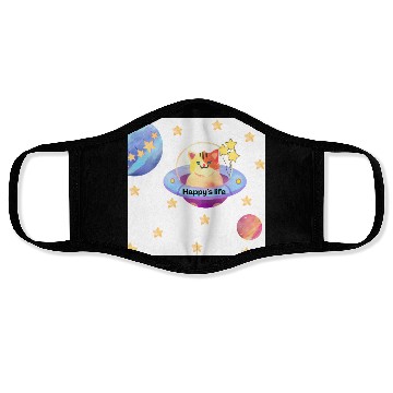 Discover Whimsical Cat in Space with Star Balloons Face Masks