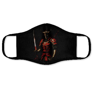 Discover Demon Warrior Dot Art Design Face Masks