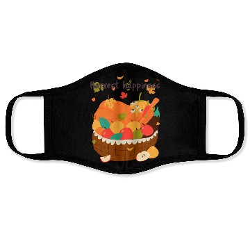 Discover Harvest Happiness Fall Produce Illustration Face Masks
