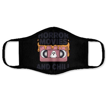 Discover Spooky Ghost VHS Tape Chill Design Face Masks