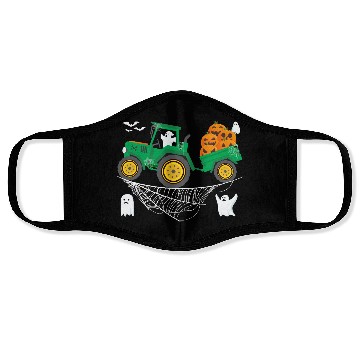 Discover Halloween Tractor Farming Pumpkin Farm Spooky Boy Face Masks