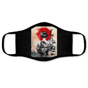Discover Geisha with Dragon Back Tattoo Face Masks