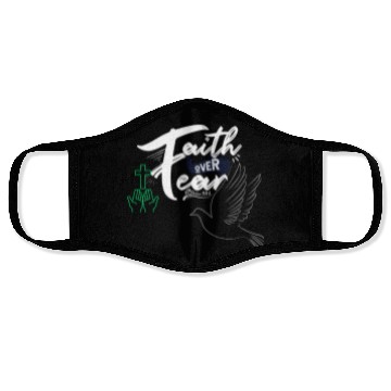 Discover Faith Over Fear Inspirational Design Face Masks