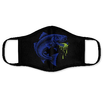 Discover Neon Rage Fish Graphic Face Masks