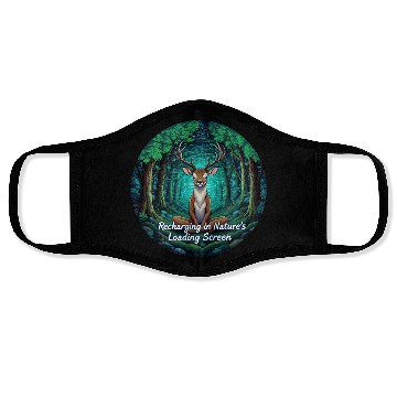 Discover Enchanted Forest Deer Meditation Design Face Masks