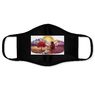 Discover Serene Mountain Autumn Landscape Face Masks