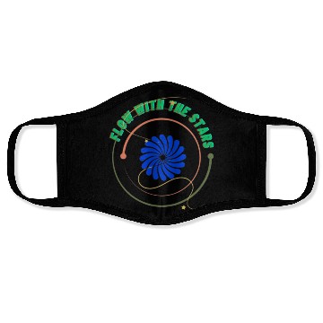 Discover Cosmic Spiral with Stars and Text Face Masks