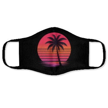 Discover Tropical Sunset Silhouette Design Face Masks