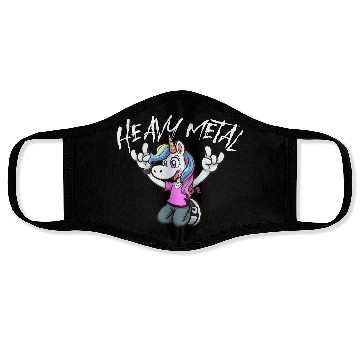 Discover Vibrant Unicorn Rock Hand Design heavy Metal Face Masks