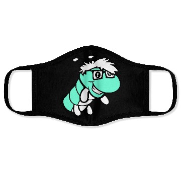 Discover Nerd caterpillar peeks through hole Geek worm cool Face Masks