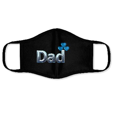 Discover Blue Heart Balloon Dad Design Face Masks