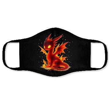 Discover Luminous Fire Dragon Illustration Face Masks