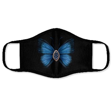 Discover September Sapphire Blue Butterfly Gemstone Design Face Masks