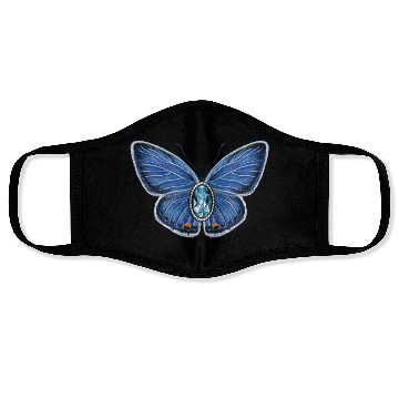 Discover March Eastern Tailed Blue Butterfly Gemstone Art Face Masks