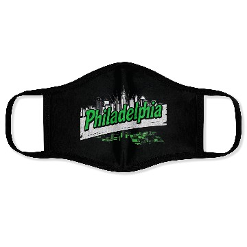 Discover Philadelphia Skyline Neon Design Face Masks