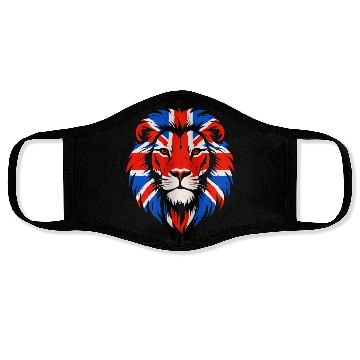 Discover Lion with British Flag Mane Face Masks