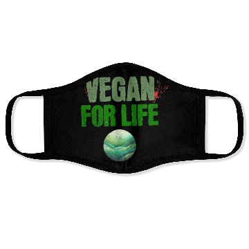 Discover Vegan for Life Earth Theme Design Face Masks