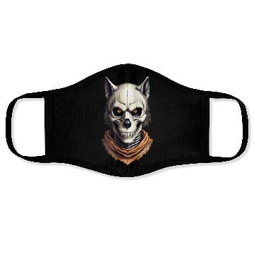 Discover Mystic Werewolf Skull Illustration Face Masks