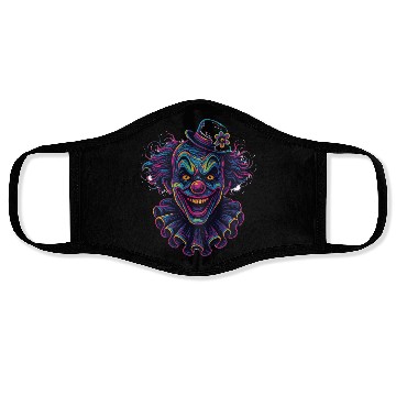 Discover Neon Horror Clown Art Face Masks