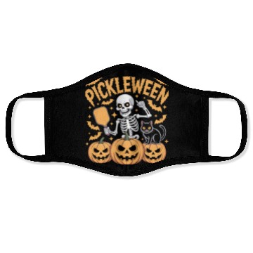 Discover Pickleween Pickleball Player Pumpkin Halloween Face Masks