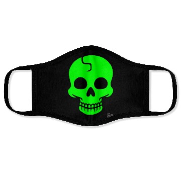 Discover Neon Green Skull Halloween Design Face Masks
