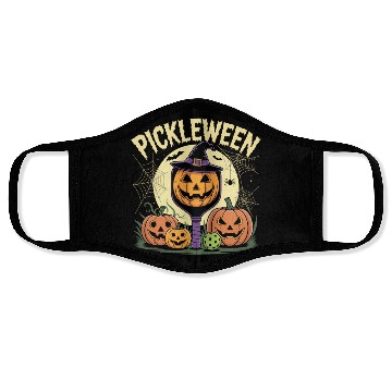 Discover Pumpkin Pickleween Pickleball Player Halloween Face Masks