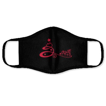 Discover Christmas Tree with Stars and Gift Boxes Face Masks