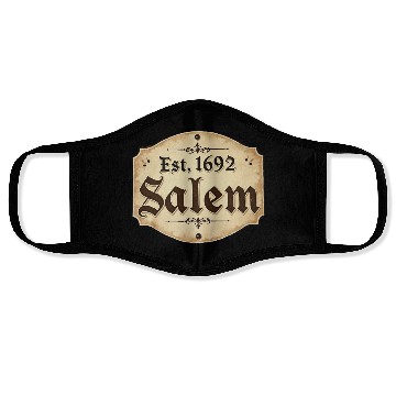 Discover Vintage Salem Establishment Logo Design Face Masks