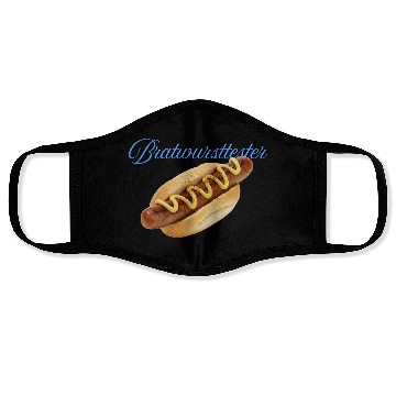 Discover Hot Dog with Mustard Illustration Face Masks