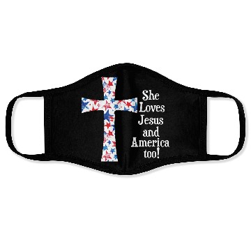 Discover Patriotic Jesus Cross Design Face Masks