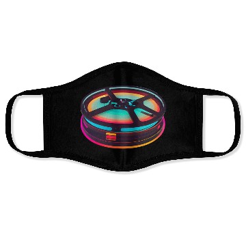 Discover Neon Color Wheel Retro Design Face Masks