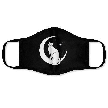 Discover Magical Cat on Crescent Moon "Aniverse Cats" Face Masks