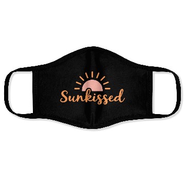 Discover Sunset Bliss Vintage Typography Design Face Masks