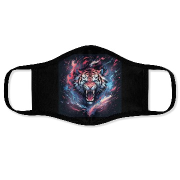 Discover Vivid Neon Tiger Burst Face Masks