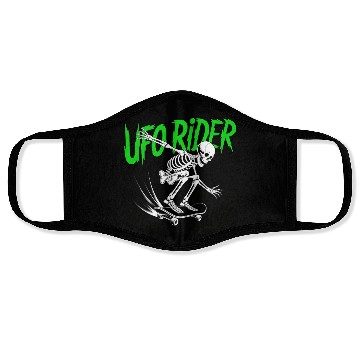 Discover UFO Skeleton Skateboard Design Face Masks