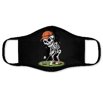 Discover Playful Skeleton Golfer with Cap Face Masks