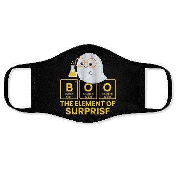 Discover Funny Cute Chemistry Ghost with Periodic Table Face Masks