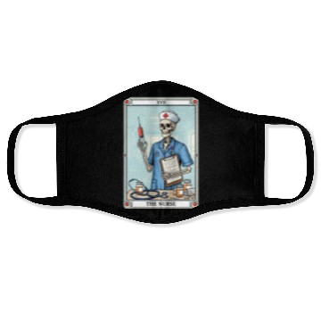 Discover Skeleton Nurse Tarot Card Halloween Face Masks