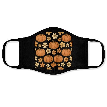 Discover Autumn Pumpkin and Flower Pattern Face Masks