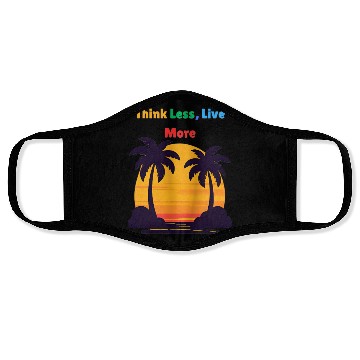 Discover Sunset Palm Tree Motivation Design Face Masks