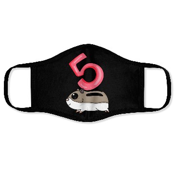 Discover Cute Hamster Birthday 5 - Age Five Face Masks