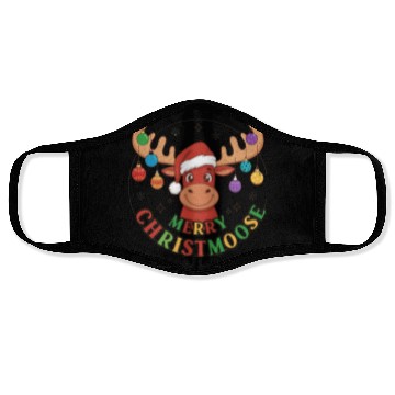 Discover Festive Reindeer with Holiday Ornaments Face Masks