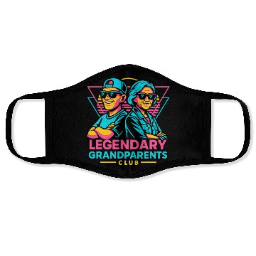 Discover Legendary Grandparents Retro Neon Face Masks