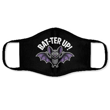 Discover Bat ter Up Cute Bat with Playful Expression Face Masks