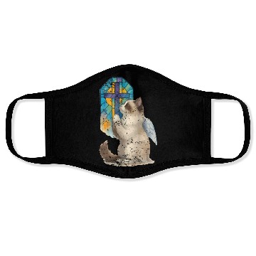 Discover Celestial Cat with Stained Glass Cross Face Masks