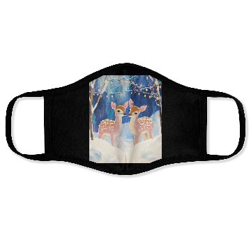 Discover Enchanted Winter Deer Scene Face Masks