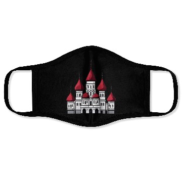 Discover Whimsical Castle Art with Red Domes Face Masks