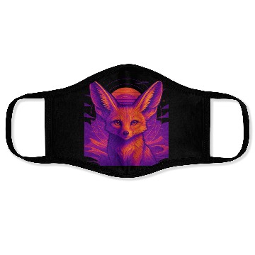 Discover Neon Fox Constellation Art Face Masks