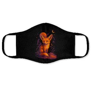 Discover Mystical Fox Under Lunar Eclipse Face Masks